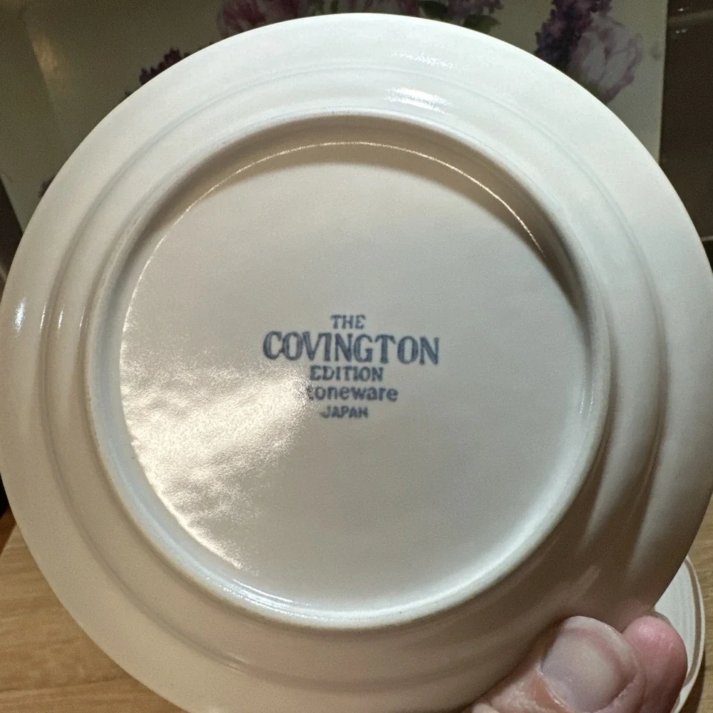 Covington Edition Stoneware Japan Cups & Saucers Lot 6 Floral‎ 2 Cups 4 Saucers